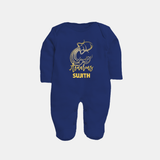 Aquarius Water Bearer Zodiac Symbol PrintedFullbody Suit - NAVY BLUE - New Born (Chest 7.5")