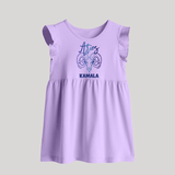 Aries Ram Zodiac Symbol Printed Baby Frock - LILAC - 0 - 3 Months Old (Chest 17")