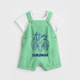 Aries Ram Zodiac Symbol Printed Dungaree - GREEN - 0 - 5 Months Old (Chest 18")