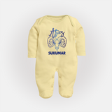 Aries Ram Zodiac Symbol PrintedFullbody Suit - PASTEL YELLOW - New Born (Chest 7.5")