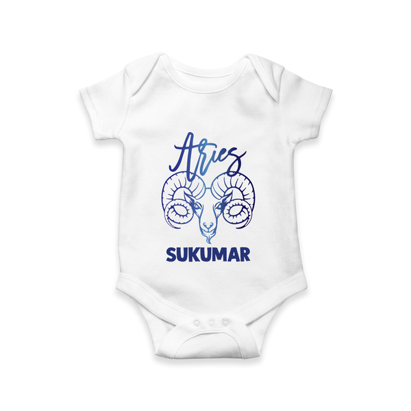 Aries Star Sign Constellation Romper - WHITE - New Born (Chest 14")