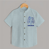 Aries Ram Zodiac Symbol Printed shirt - ARCTIC BLUE - 0 - 6 Months Old (Chest 23")