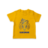 Aries Ram Zodiac Symbol Printed T shirt  - CHROME YELLOW - 0-5 Months Old (Chest 17")
