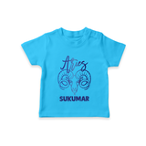 Aries Ram Zodiac Symbol Printed T shirt  - SKY BLUE - 0-5 Months Old (Chest 17")
