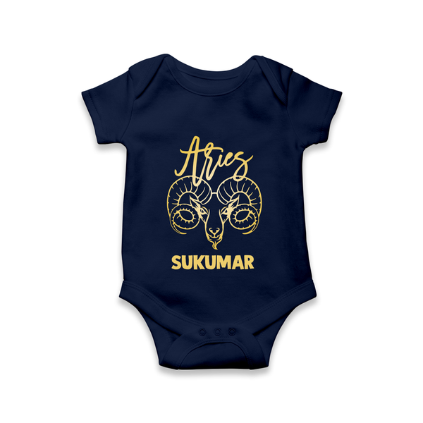 Aries Star Sign Constellation Romper - NAVY BLUE - New Born (Chest 14")