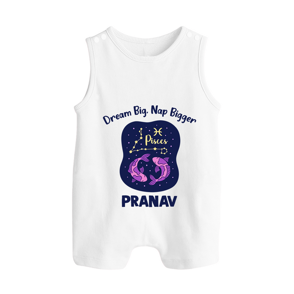 Aries Constellation Charm Printed Baby Button Romper - WHITE - New Born (Chest 18")
