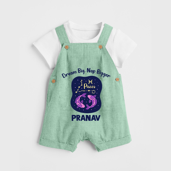 Aries Constellation Charm Printed Baby Dungaree - MINT GREEN - 0 - 5 Months Old (Chest 18")