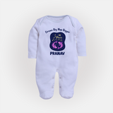 Aries Constellation Charm Printed BabyFullbody Suit - BABY BLUE - New Born (Chest 7.5")