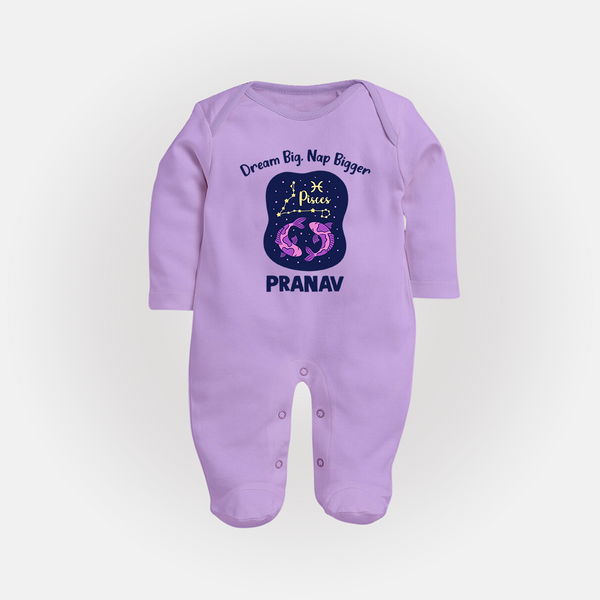 Aries Constellation Charm Printed BabyFullbody Suit - LILAC - New Born (Chest 7.5")