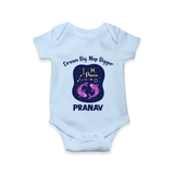 Aries Constellation Charm Printed Baby Romper - BABY BLUE - New Born (Chest 14")