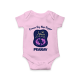Aries Constellation Charm Printed Baby Romper - BABY PINK - New Born (Chest 14")
