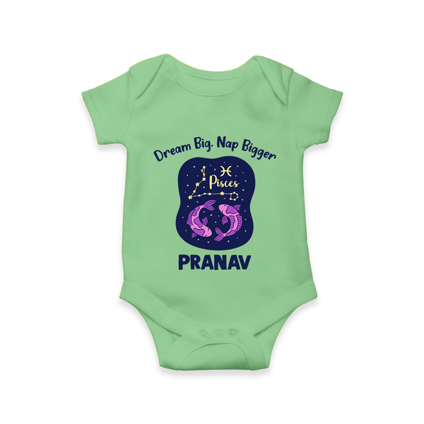 Aries Constellation Charm Printed Baby Romper - GREEN - New Born (Chest 14")