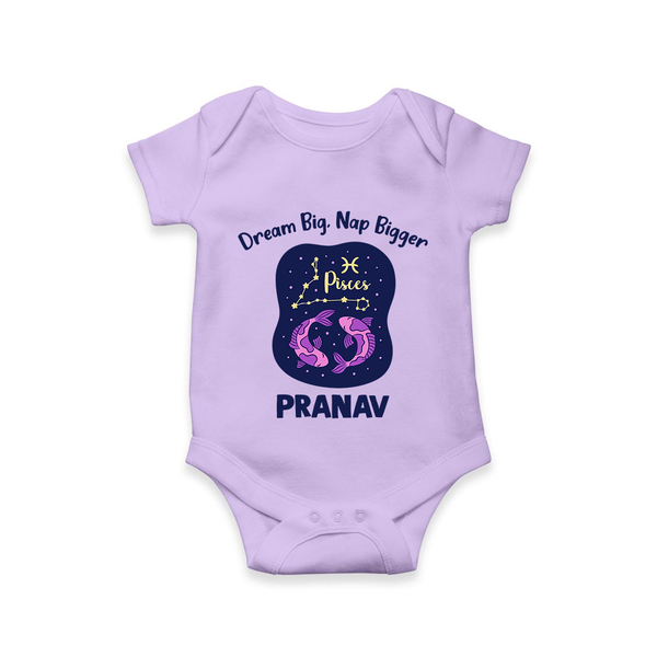 Aries Constellation Charm Printed Baby Romper - LILAC - New Born (Chest 14")
