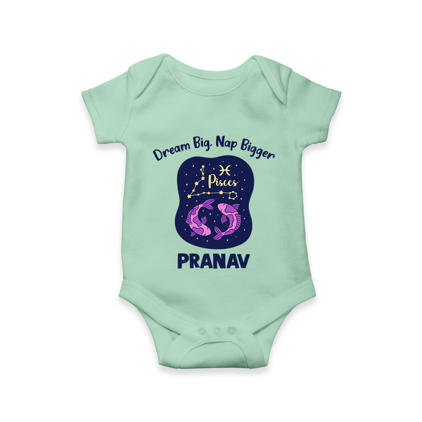 Aries Constellation Charm Printed Baby Romper - MINT GREEN - New Born (Chest 14")