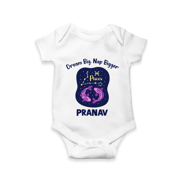 Aries Constellation Charm Printed Baby Romper - WHITE - New Born (Chest 14")
