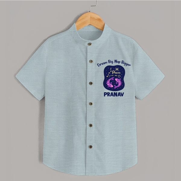 Aries Constellation Charm Printed Baby shirt - ARCTIC BLUE - 0 - 6 Months Old (Chest 23")