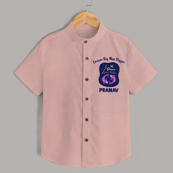 Aries Constellation Charm Printed Baby shirt - PEACH - 0 - 6 Months Old (Chest 23")