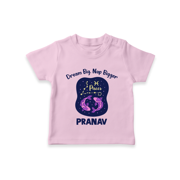 Aries Constellation Charm Printed Baby T shirt  - BABY PINK - 0-5 Months Old (Chest 17")