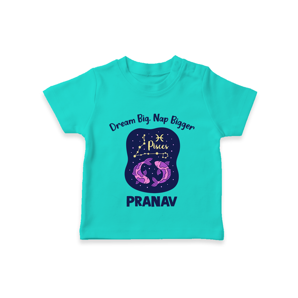 Aries Constellation Charm Printed Baby T shirt  - TEAL - 0-5 Months Old (Chest 17")
