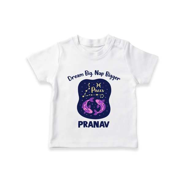 Aries Constellation Charm Printed Baby T shirt  - WHITE - 0-5 Months Old (Chest 17")