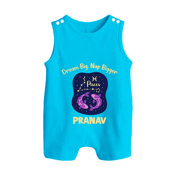 Pisces Constellation Charm Printed Baby Button Romper
