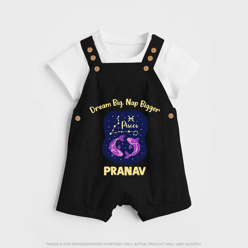 Pisces Constellation Charm Printed Baby Dungaree