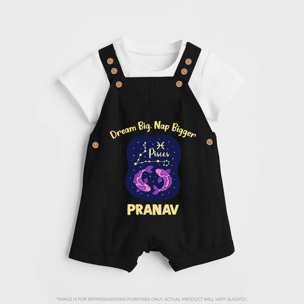 Aries Constellation Charm Printed Baby Dungaree - BLACK - 0 - 5 Months Old (Chest 18")