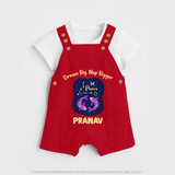 Aries Constellation Charm Printed Baby Dungaree - RED - 0 - 5 Months Old (Chest 18")
