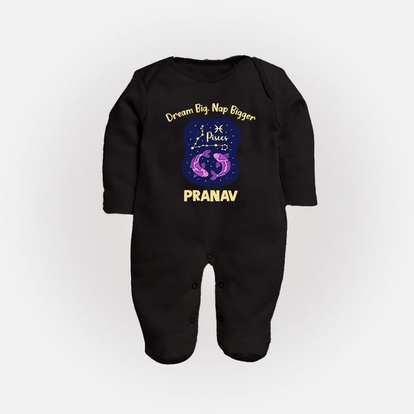 Aries Constellation Charm Printed BabyFullbody Suit - BLACK - New Born (Chest 7.5")