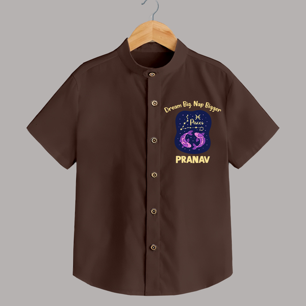 Aries Constellation Charm Printed Baby shirt - CHOCOLATE BROWN - 0 - 6 Months Old (Chest 23")