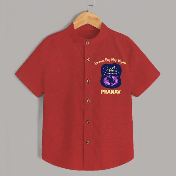 Aries Constellation Charm Printed Baby shirt - RED - 0 - 6 Months Old (Chest 23")