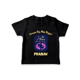 Aries Constellation Charm Printed Baby T shirt  - BLACK - 0-5 Months Old (Chest 17")
