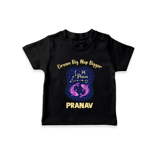 Aries Constellation Charm Printed Baby T shirt  - BLACK - 0-5 Months Old (Chest 17")