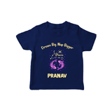 Aries Constellation Charm Printed Baby T shirt  - NAVY BLUE - 0-5 Months Old (Chest 17")