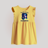 Taurus Little Bull Zodiac Printed  Baby Frock - PASTEL YELLOW - 0 - 3 Months Old (Chest 17")