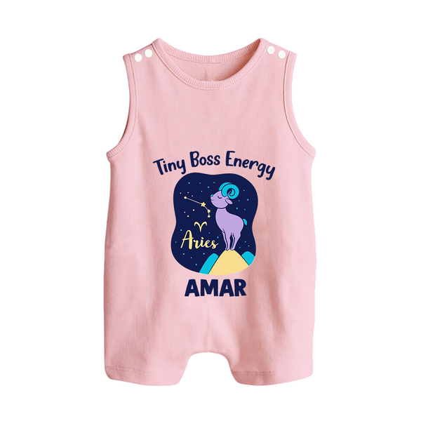 Taurus Little Bull Zodiac Printed Baby Button Romper - BABY PINK - New Born (Chest 18")
