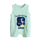 Taurus Little Bull Zodiac Printed Baby Button Romper - MINT GREEN - New Born (Chest 18")