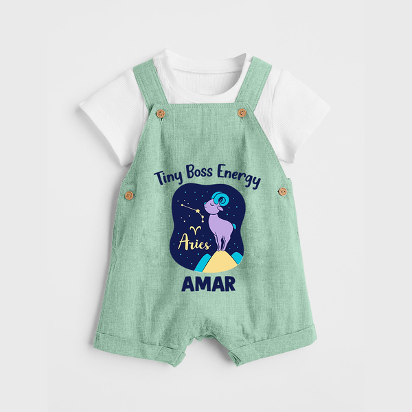 Taurus Little Bull Zodiac Printed Baby Dungaree - MINT GREEN - 0 - 5 Months Old (Chest 18")