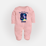 Taurus Little Bull Zodiac Printed BabyFullbody Suit - BABY PINK - New Born (Chest 7.5")
