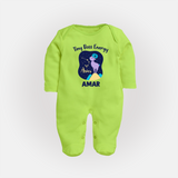 Taurus Little Bull Zodiac Printed BabyFullbody Suit - LIME GREEN - New Born (Chest 7.5")