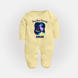 Taurus Little Bull Zodiac Printed BabyFullbody Suit - PASTEL YELLOW - New Born (Chest 7.5")