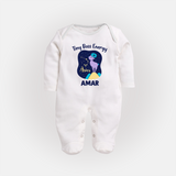 Taurus Little Bull Zodiac Printed BabyFullbody Suit - WHITE - New Born (Chest 7.5")