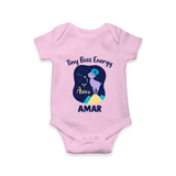 Taurus Little Bull Zodiac Printed Baby Romper - BABY PINK - New Born (Chest 14")