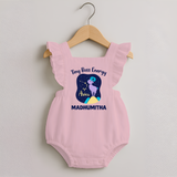 Taurus Little Bull Zodiac Printed Baby Romper Frock - BABY PINK - 0 - 3 Months Old (Chest 19")