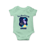 Taurus Little Bull Zodiac Printed Baby Romper - MINT GREEN - New Born (Chest 14")