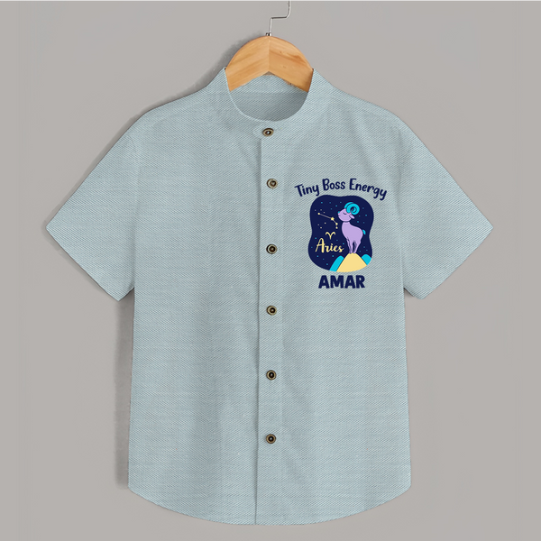 Taurus Little Bull Zodiac Printed Baby shirt - ARCTIC BLUE - 0 - 6 Months Old (Chest 23")