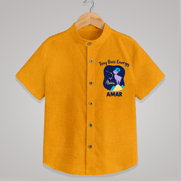 Taurus Little Bull Zodiac Printed Baby shirt - CHROME YELLOW - 0 - 6 Months Old (Chest 23")