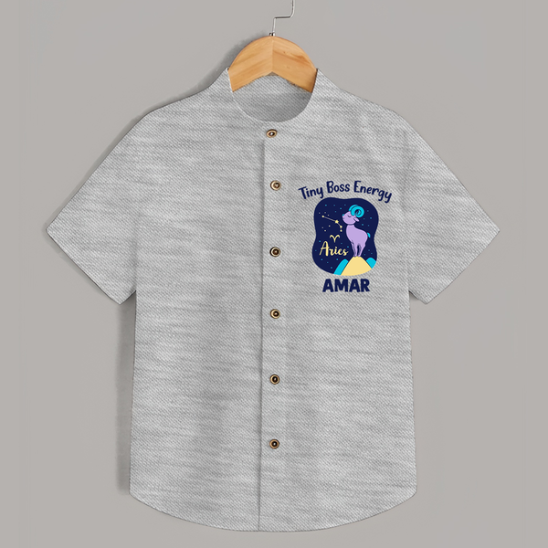 Taurus Little Bull Zodiac Printed Baby shirt - GREY - 0 - 6 Months Old (Chest 23")