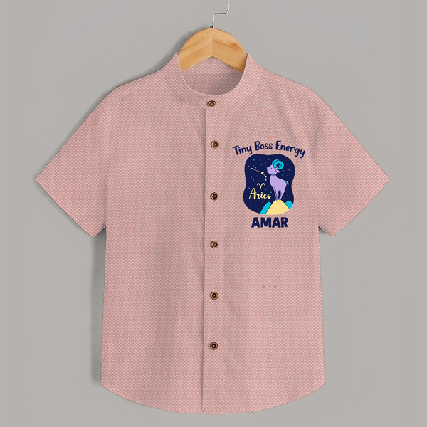 Taurus Little Bull Zodiac Printed Baby shirt - PEACH - 0 - 6 Months Old (Chest 23")