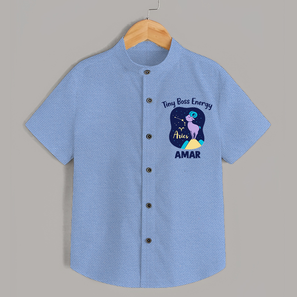 Taurus Little Bull Zodiac Printed Baby shirt - SKY BLUE - 0 - 6 Months Old (Chest 23")